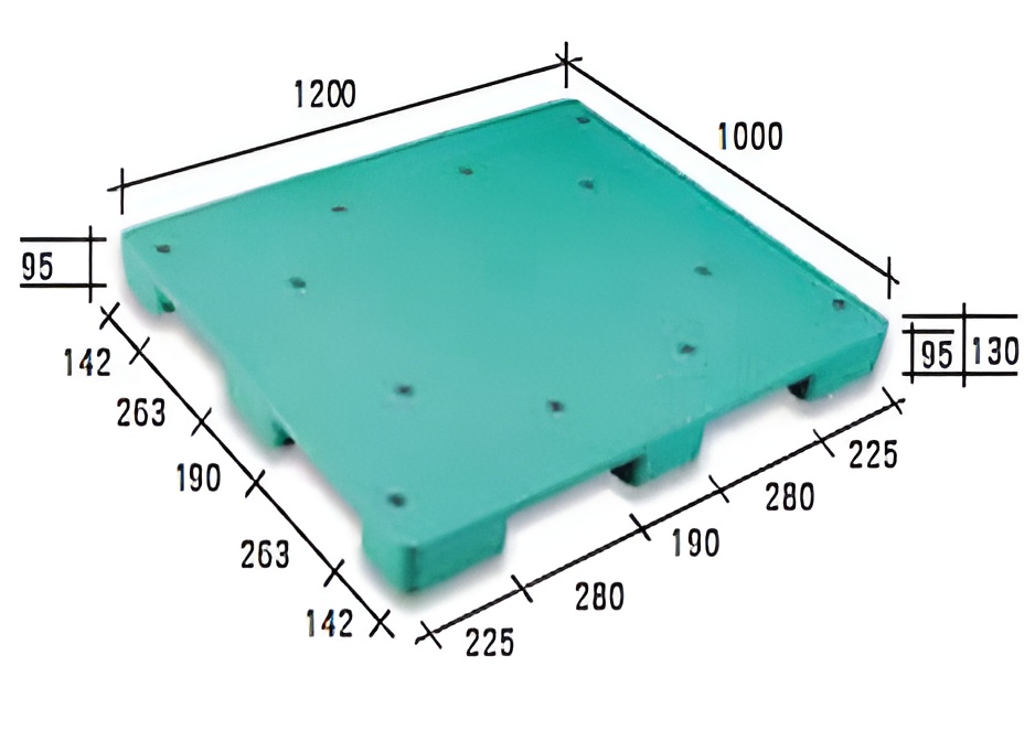 【南亞塑膠】120*100*13密面型棧板(灰)